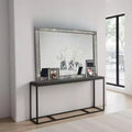 Royal Hampton Dresser Mirror, Crystal Trim Frame, 46 Inch Gray Solid Wood