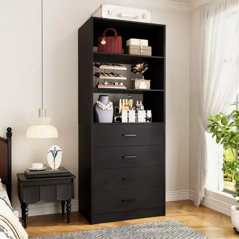 Besiost Closet Organizer System with Wood Drawers and Shelves