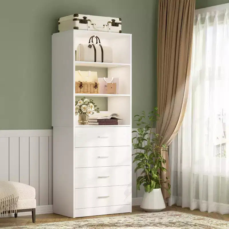 Besiost Closet Organizer System with Wood Drawers and Shelves