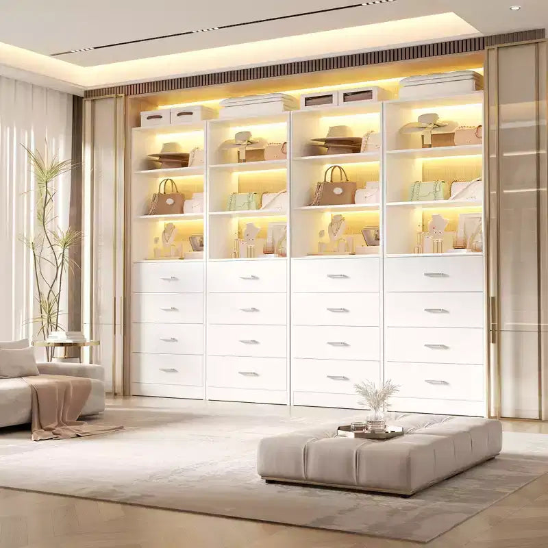 Besiost Closet Organizer System with Wood Drawers and Shelves