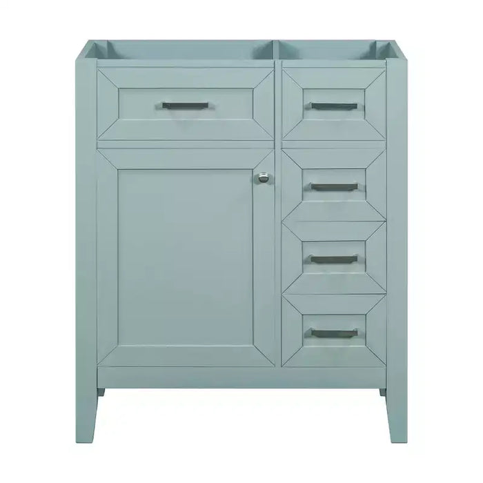 MAYEERTY 30 Bathroom Vanity without Sink Cabinet Base Solid Frame MDF Drawers Green