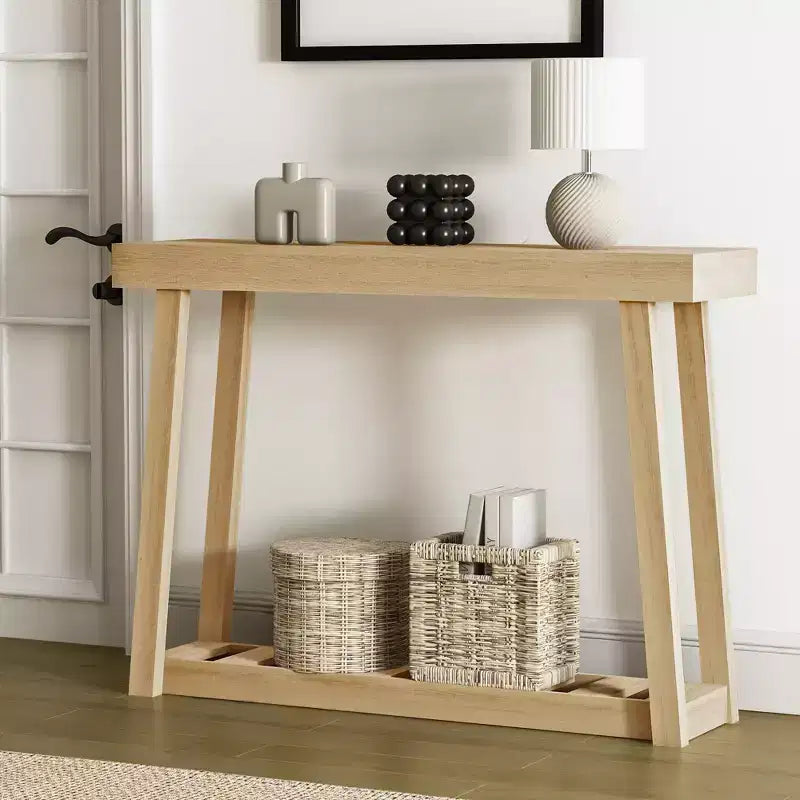 Galano Wood Console Table with Bottom Shelf 43 W x 12 D x 32 H