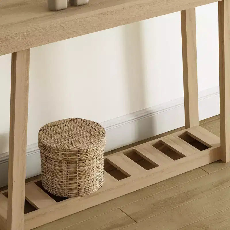Galano Wood Console Table with Bottom Shelf 43 W x 12 D x 32 H
