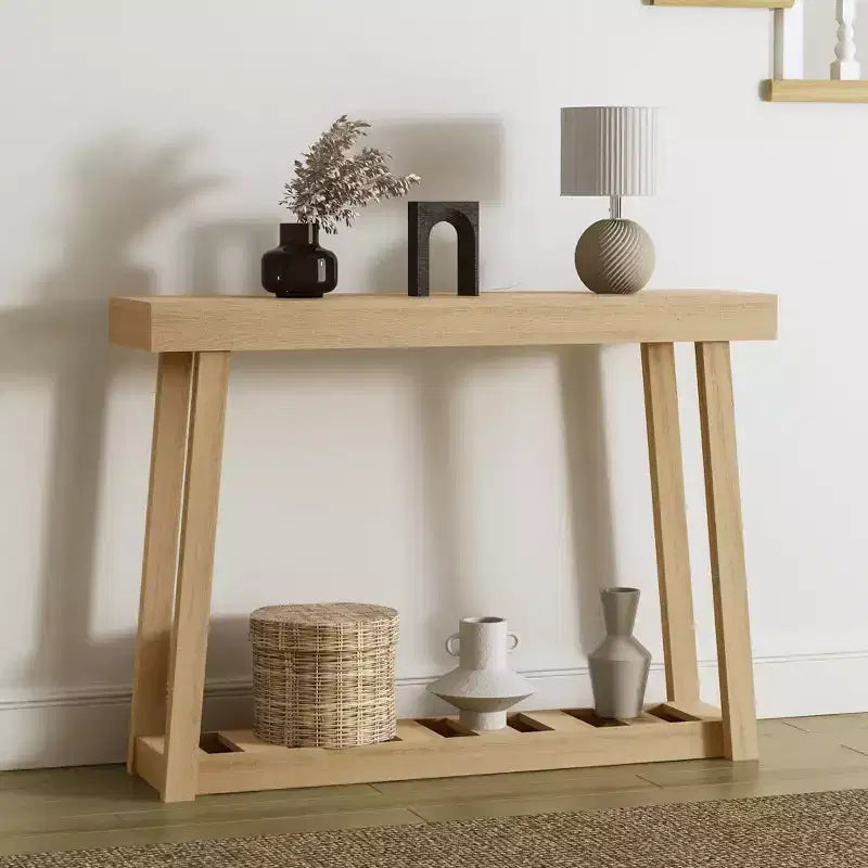 Galano Wood Console Table with Bottom Shelf 43 W x 12 D x 32 H