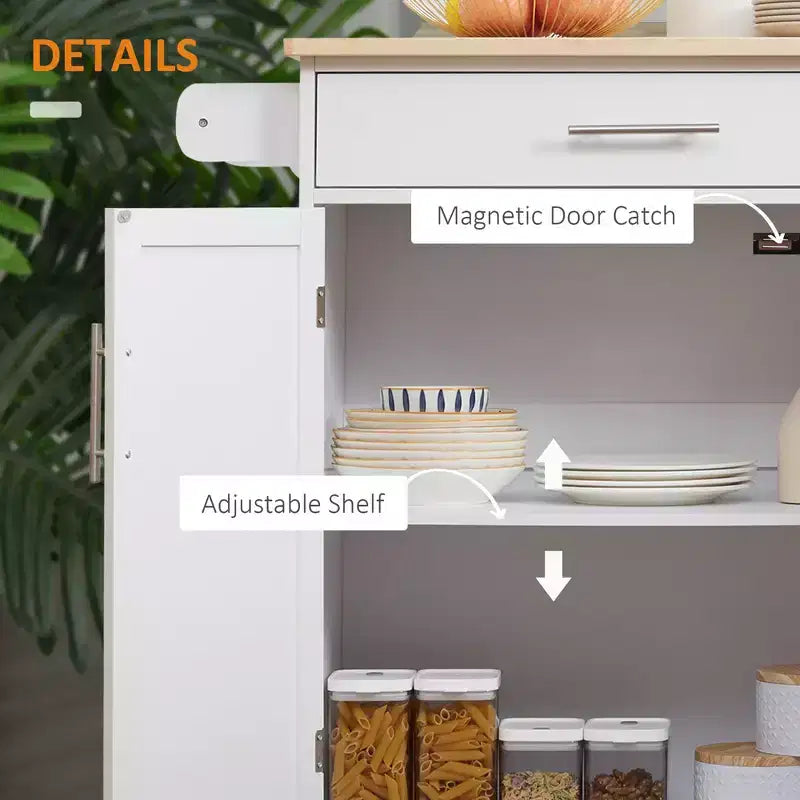 Dessertes de cuisine roulantes avec tiroir, armoire de rangement et porte-serviettes