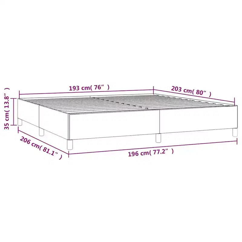 Bed Frame White Faux leather, plywood, engineered wood King