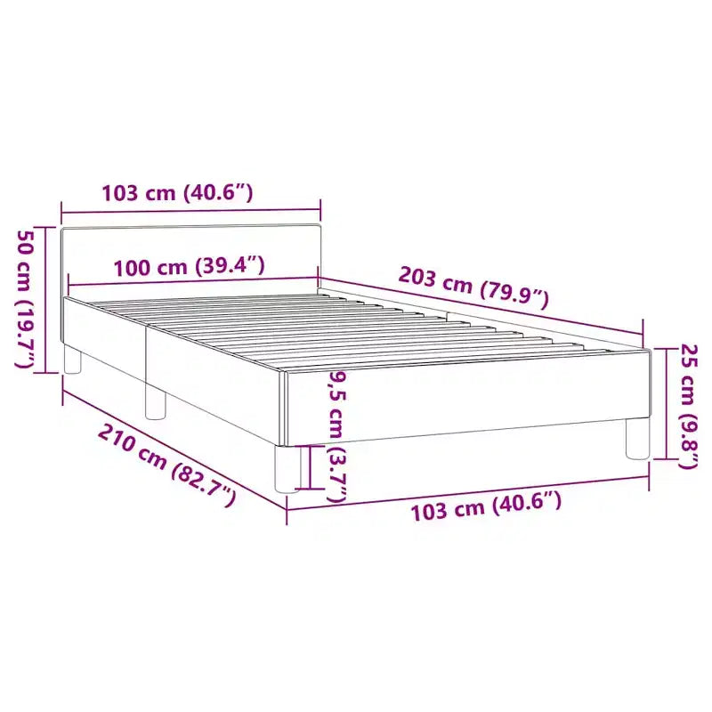 Bed Frame With Headboard White Faux leather, Plywood, Engineered wood