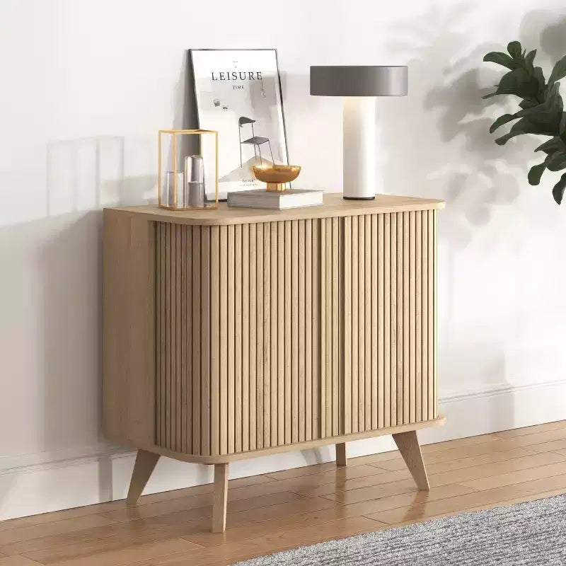 Galano Fluted Door Sideboard Cabinet 27.6 W x 15.6 D x 27.8 H