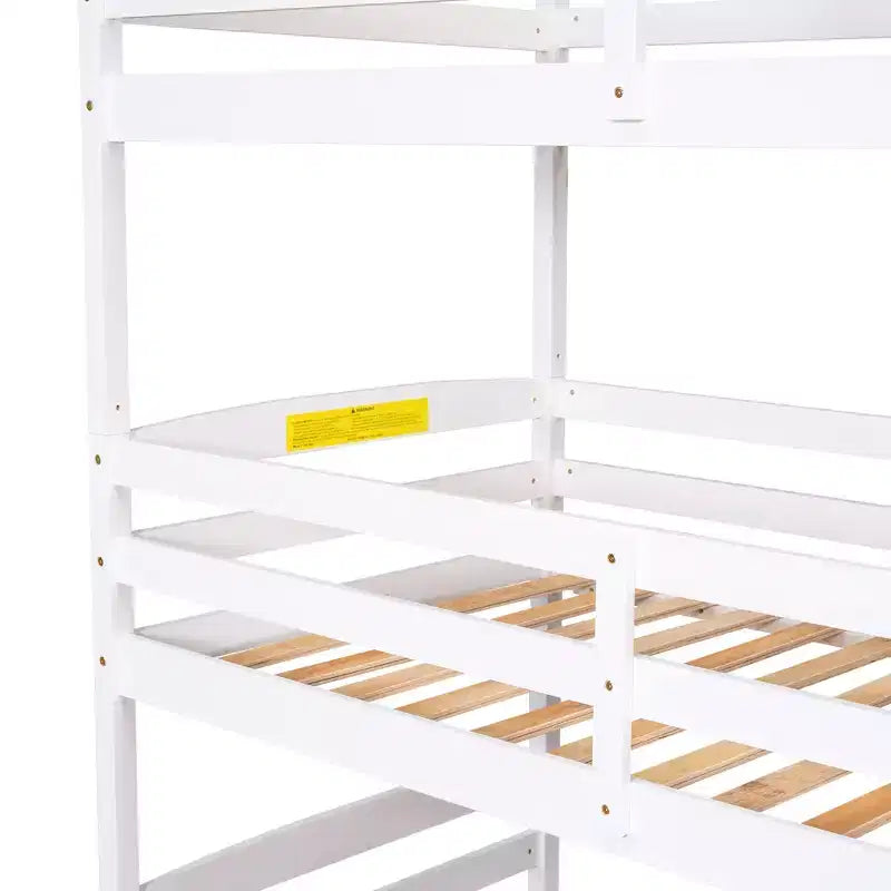 Whisen Twin Size Triple Bunk Bed with Storage Staircase, Separate Design