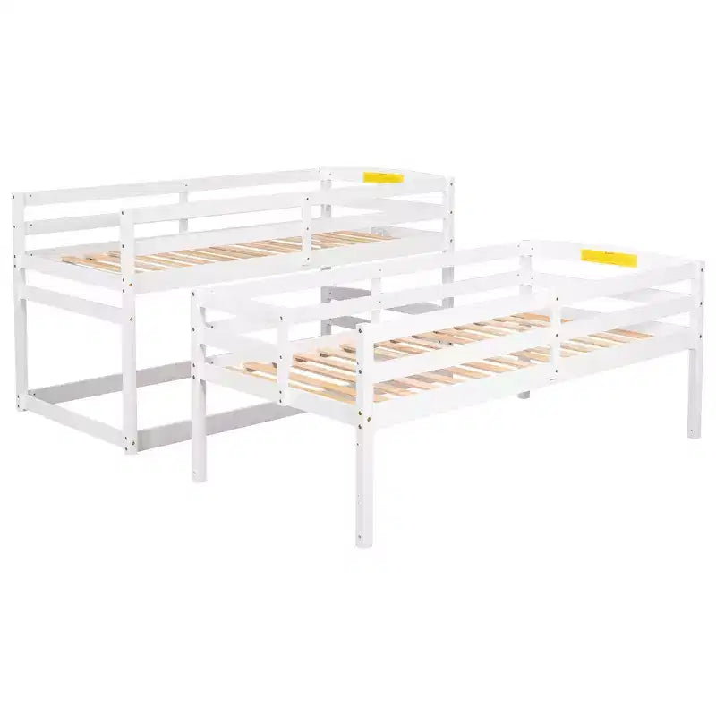 Whisen Twin Size Triple Bunk Bed with Storage Staircase, Separate Design