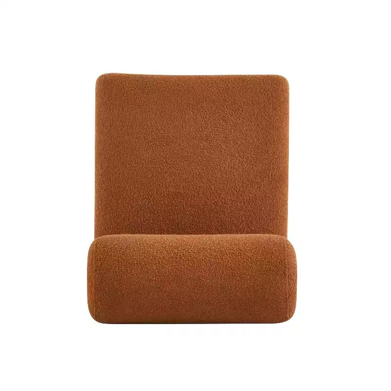 Homy Casa Accent Chair with Rolled Backrest and Solid Wood Base, Boucle Upholstery