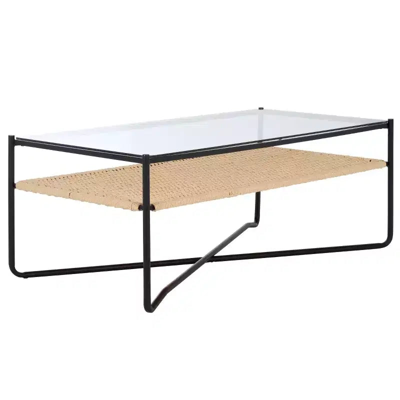 Omaka 1 Shelf Coffee Table - COF2308A - Natural/Black - Safavieh