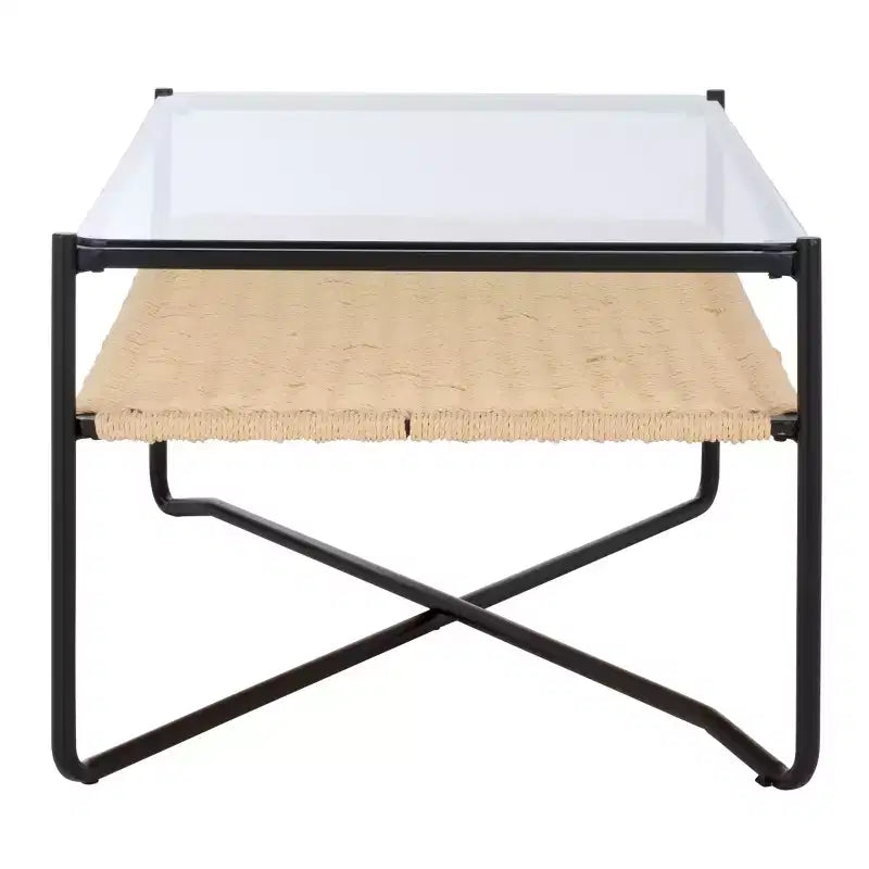 Omaka 1 Shelf Coffee Table - COF2308A - Natural/Black - Safavieh