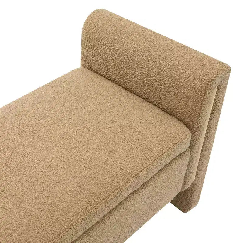 Modern Upholstered Bedroom Bench, Large Storage Ottoman with Armrest for End of Bed, Living Room, Entryway, or Reading Room