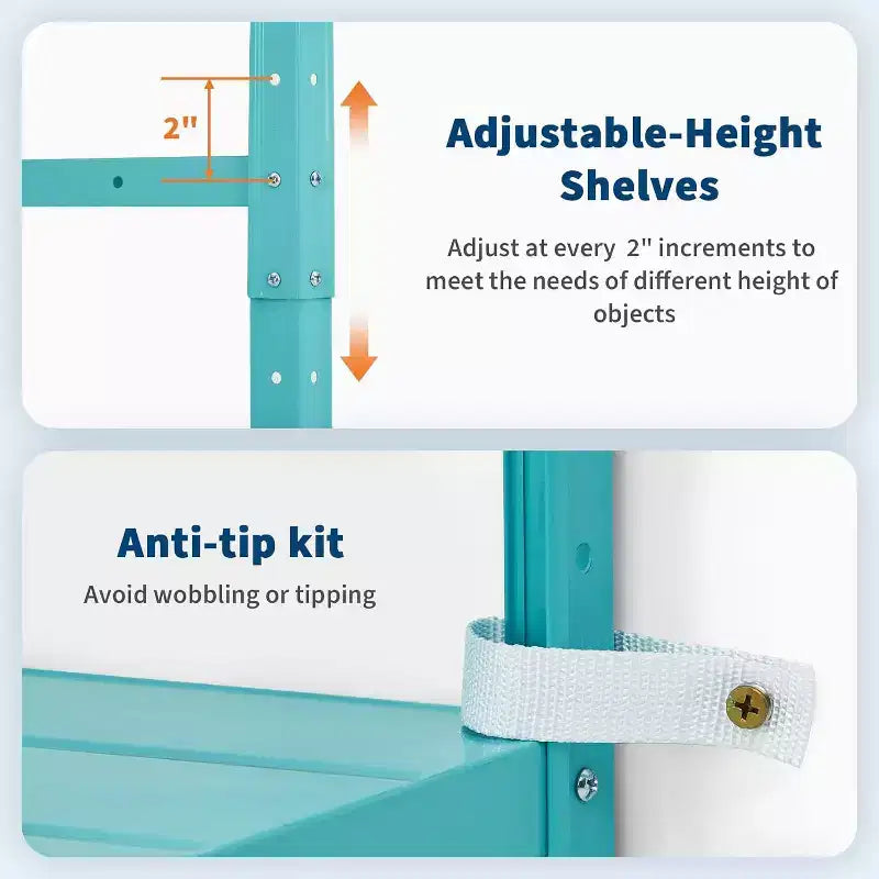 COZONY 5 Shelf Storage Unit, Heavy Duty Metal Adjustable Shelving for Garage Pantry Kitchen