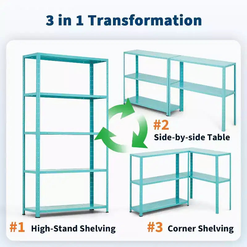 COZONY 5 Shelf Storage Unit, Heavy Duty Metal Adjustable Shelving for Garage Pantry Kitchen