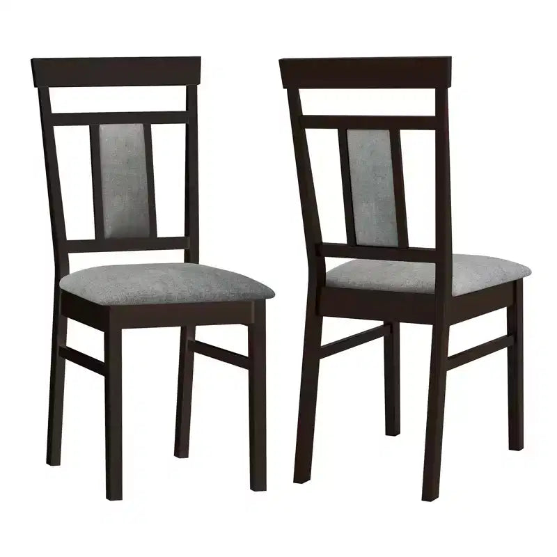 Costway Lot de 4 Chaises de Salle à Manger Modernes avec Assise et Dossier Rembourrés Pieds en Bois d'Hévéa
