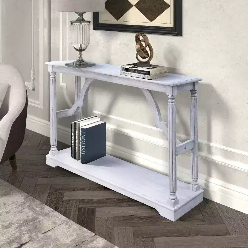 Galano Wood Console Table with Lower Shelf 45.9 W x 11.8 D x 29.9 H