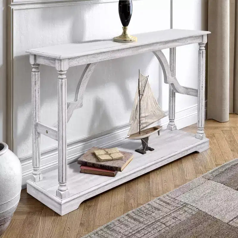 Galano Wood Console Table with Lower Shelf 45.9 W x 11.8 D x 29.9 H