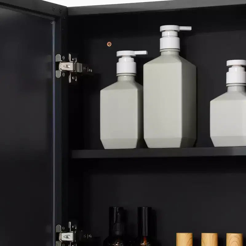 Wall-Mounted Medicine Cabinet, Bathroom Mirror Cabinet with Double Doors and Storage Shelves