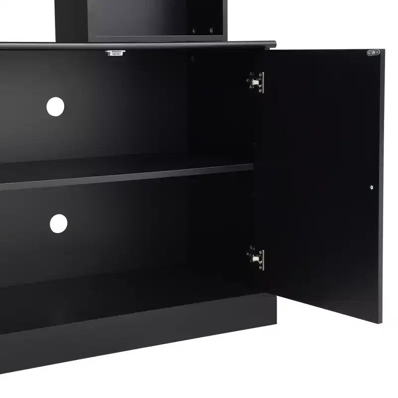Wall Unit Entertainment Center with Bookshelf for 70 TV, Media Console Table with Bridge, TV Stand with Adjustable Shelf