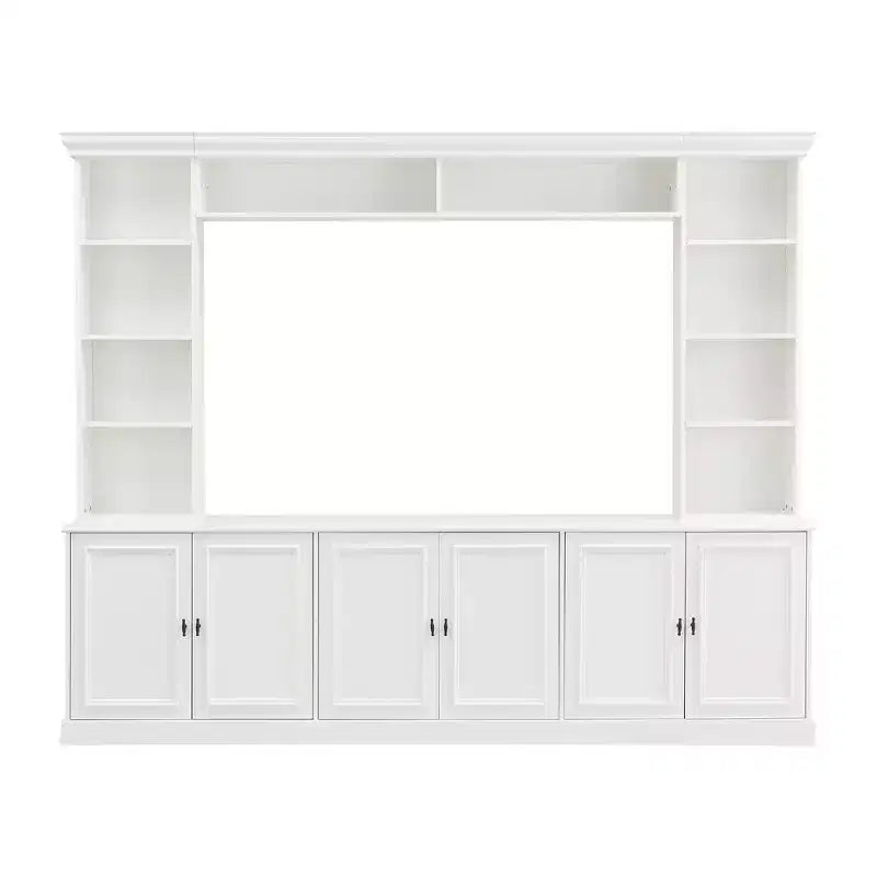 Wall Unit Entertainment Center with Bookshelf for 70 TV, Media Console Table with Bridge, TV Stand with Adjustable Shelf