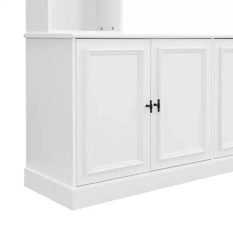 Wall Unit Entertainment Center with Bookshelf for 70 TV, Media Console Table with Bridge, TV Stand with Adjustable Shelf
