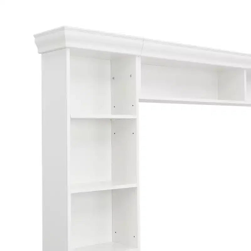 Wall Unit Entertainment Center with Bookshelf for 70 TV, Media Console Table with Bridge, TV Stand with Adjustable Shelf