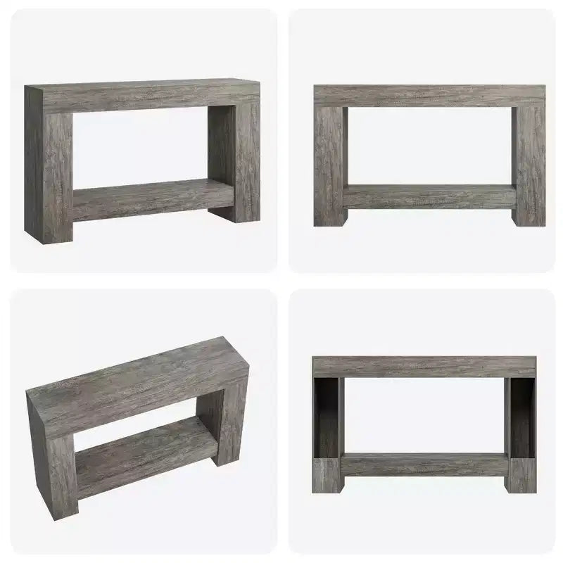 2-Tier Long Console Table Sofa Table, Farmhouse Entryway Accent Table Behind Couch for Entrance, Hallway, Living Room