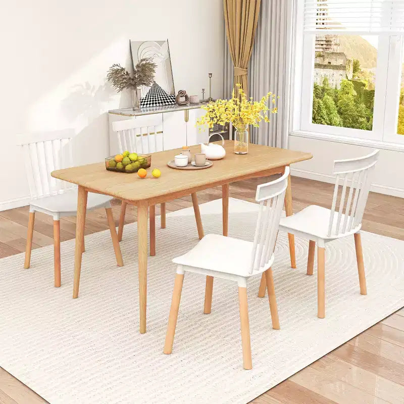 Costway Set of 4 Windsor Dining Chairs Dining Chairs w/ Spindle Backs & Curved Seats