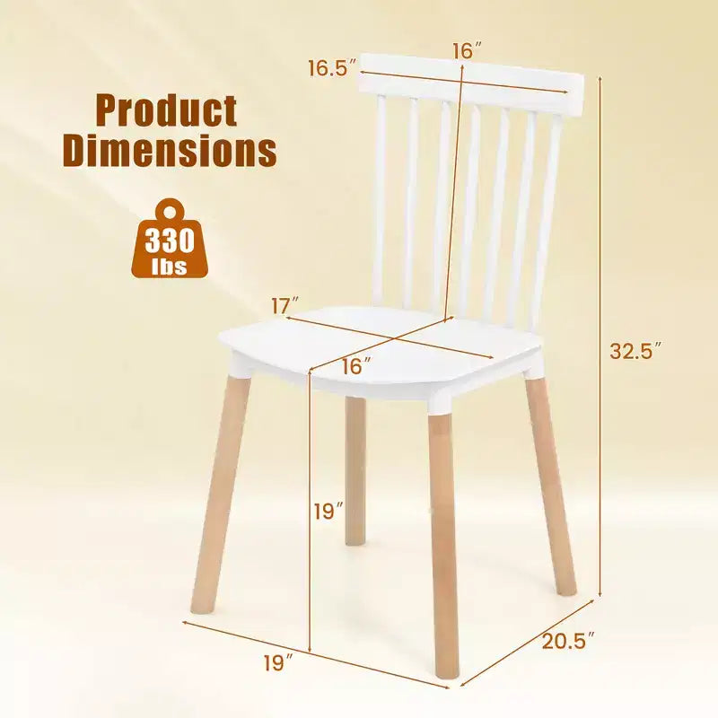 Costway Set of 4 Windsor Dining Chairs Dining Chairs w/ Spindle Backs & Curved Seats