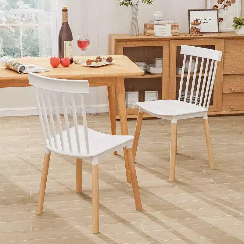 Costway Set of 4 Windsor Dining Chairs Dining Chairs w/ Spindle Backs & Curved Seats