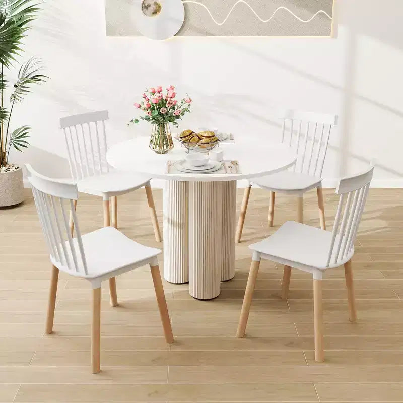 Costway Set of 4 Windsor Dining Chairs Dining Chairs w/ Spindle Backs & Curved Seats