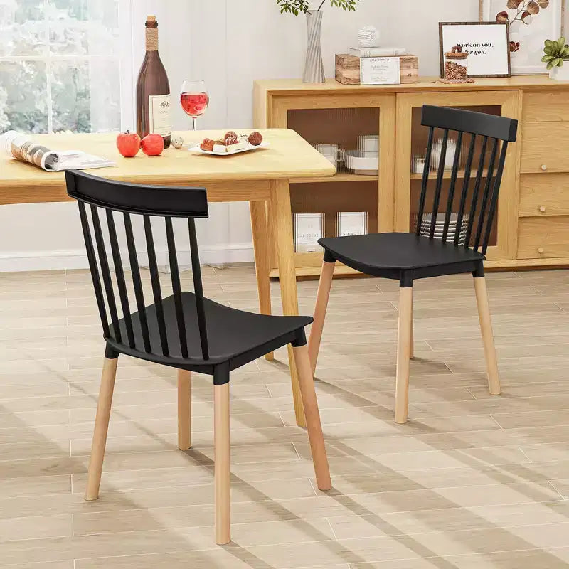 Costway Set of 4 Windsor Dining Chairs Dining Chairs w/ Spindle Backs & Curved Seats