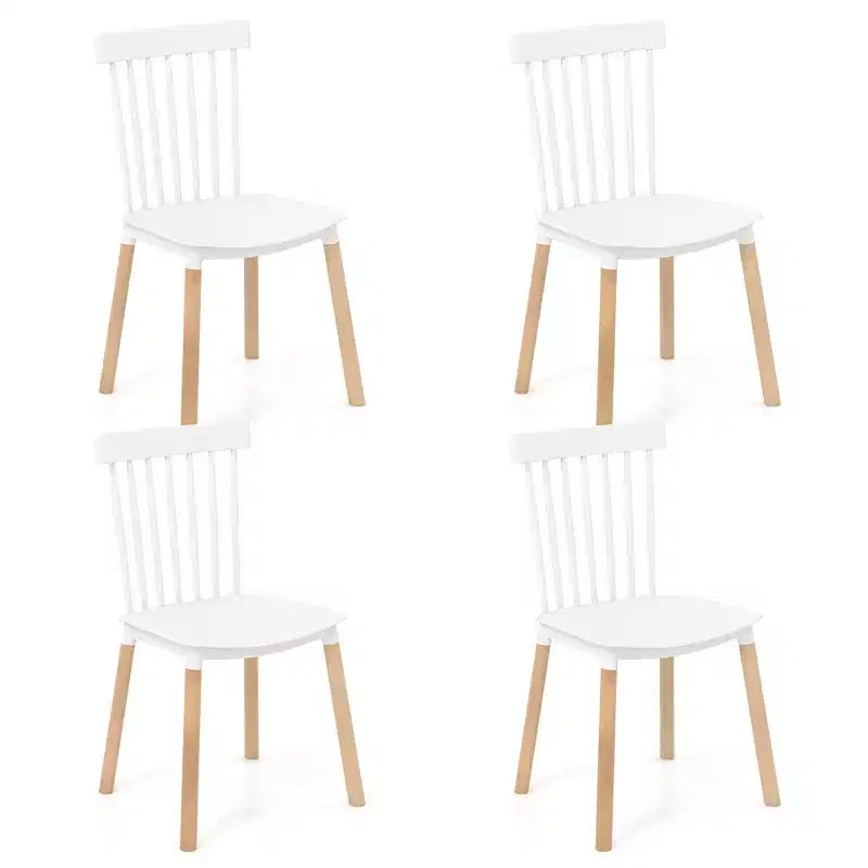 Costway Set of 4 Windsor Dining Chairs Dining Chairs w/ Spindle Backs & Curved Seats