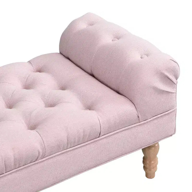Okak Modern Diamond Button-Tufted Ottoman Bench with Rolled Arms,Upholstered Ottoman Stool for Bedroom,Entryway
