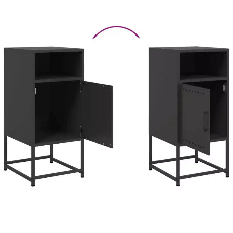 vidaXL Bedside Cabinet Nightstand Side End Table Home Bedroom Furniture Steel