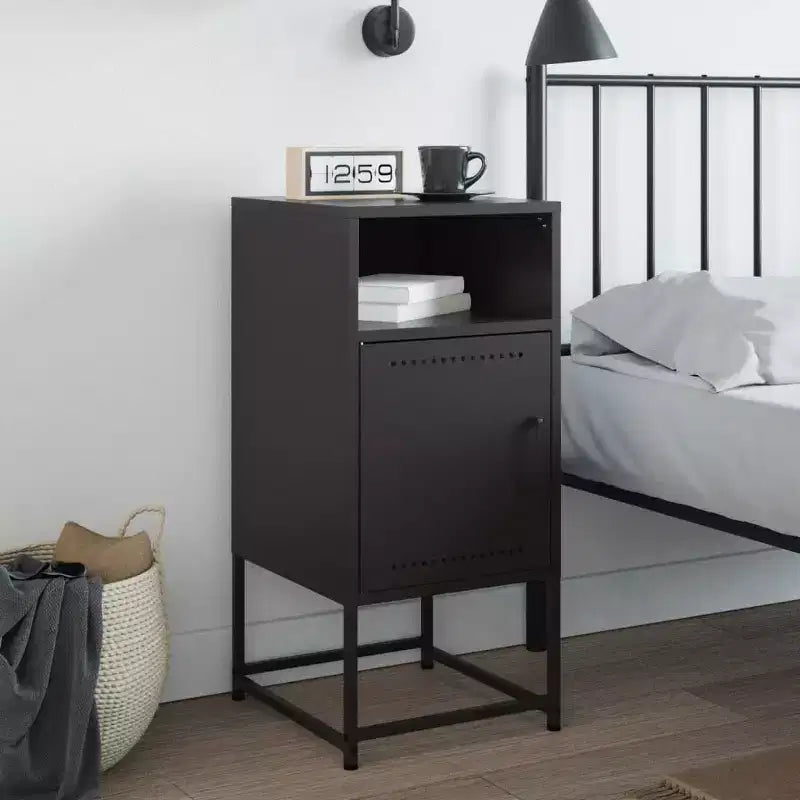 vidaXL Bedside Cabinet Nightstand Side End Table Home Bedroom Furniture Steel