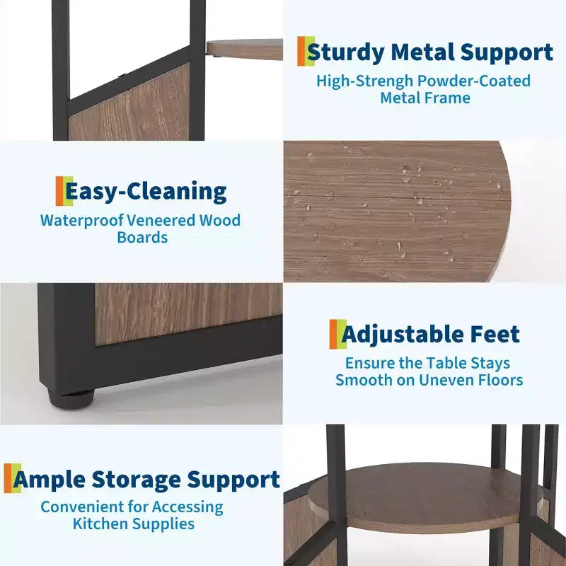 Round Dining Table for 4-6 People - Modern Farmhouse Wooden Circle Kitchen Table with Storage Shelf, Waterproof Tabletop Breakfast Nook Furniture