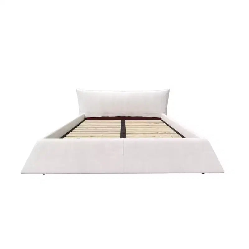 Whisen King Size Upholstered Platform Bed, Metal & Solid Wood Bed Frame with Special Shaped Velvet Headboard