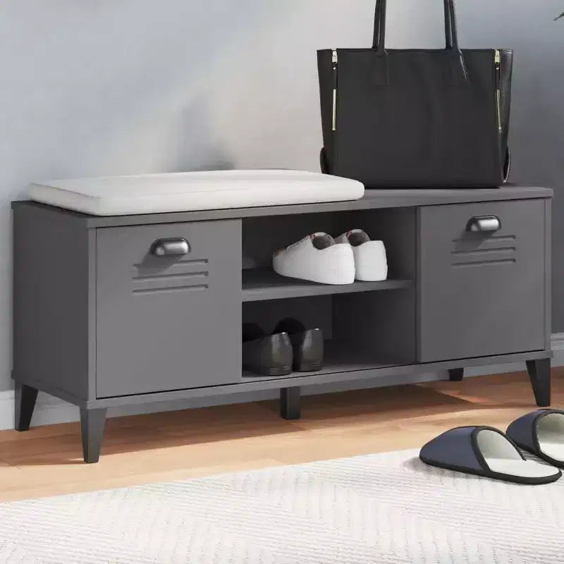 vidaXL Shoe Bench Storage Shelf Organizer Hallway Furniture Solid Wood Pine