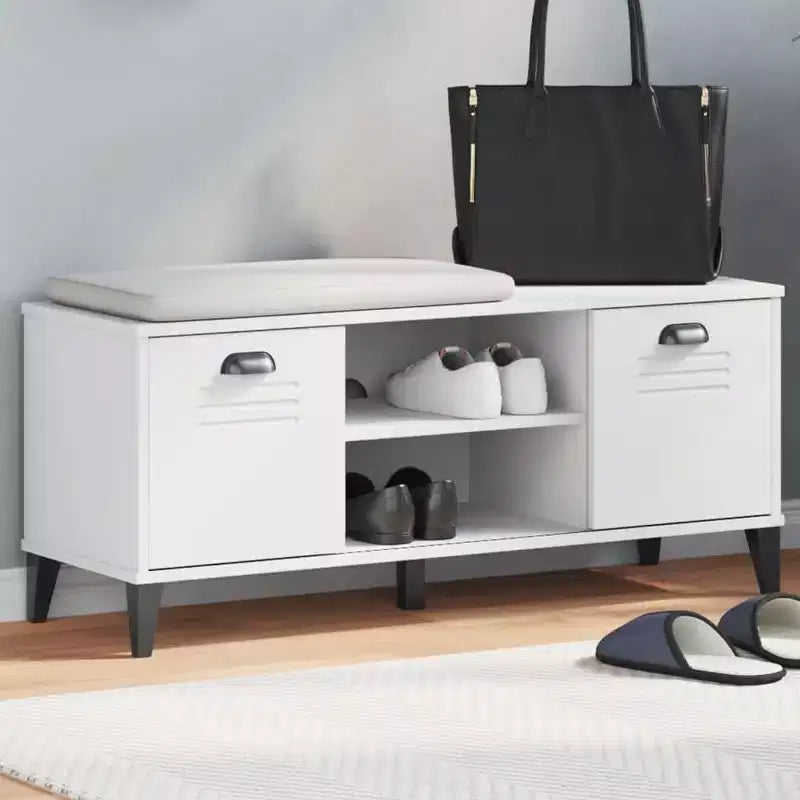 vidaXL Shoe Bench Storage Shelf Organizer Hallway Furniture Solid Wood Pine
