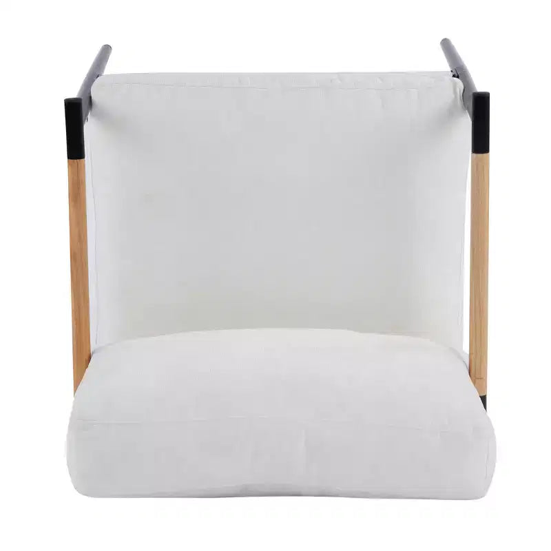 MAYEERTY 27.56 Modern Accent Chair, Plush Cushions Minimalist Metal Frame Wooden Armrest, Living Room Bedroom Office