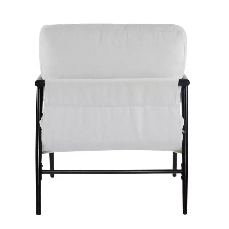MAYEERTY 27.56 Modern Accent Chair, Plush Cushions Minimalist Metal Frame Wooden Armrest, Living Room Bedroom Office