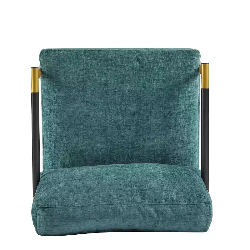 MAYEERTY 27.56 Modern Accent Chair, Plush Cushions Minimalist Metal Frame Wooden Armrest, Living Room Bedroom Office