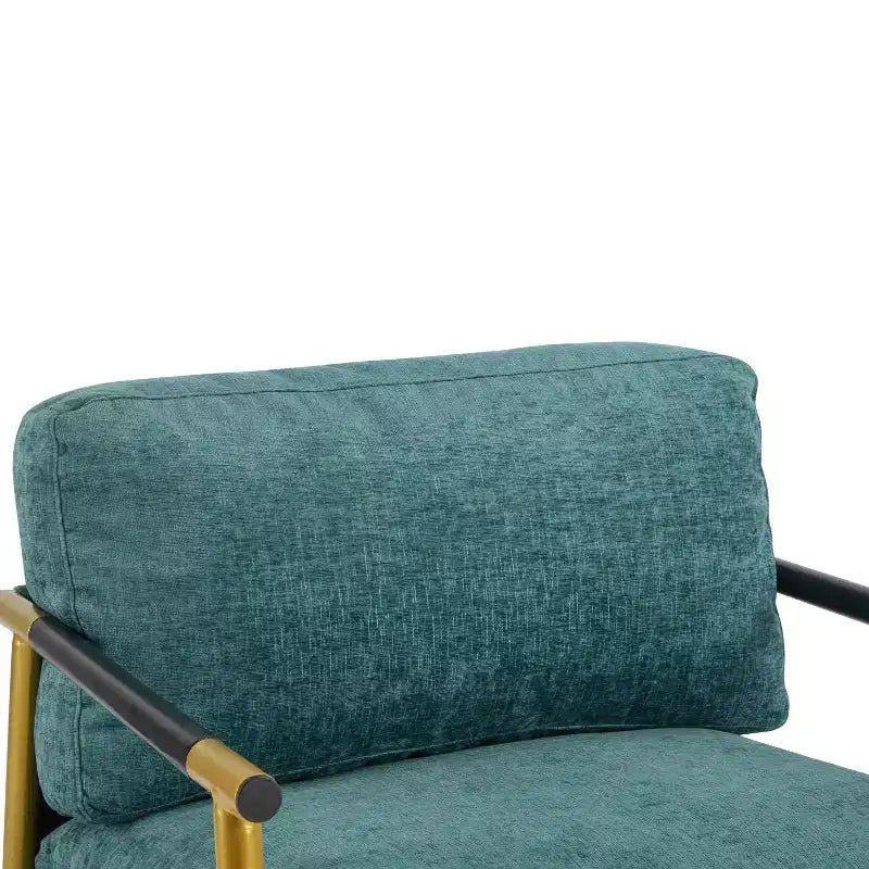 MAYEERTY 27.56 Modern Accent Chair, Plush Cushions Minimalist Metal Frame Wooden Armrest, Living Room Bedroom Office