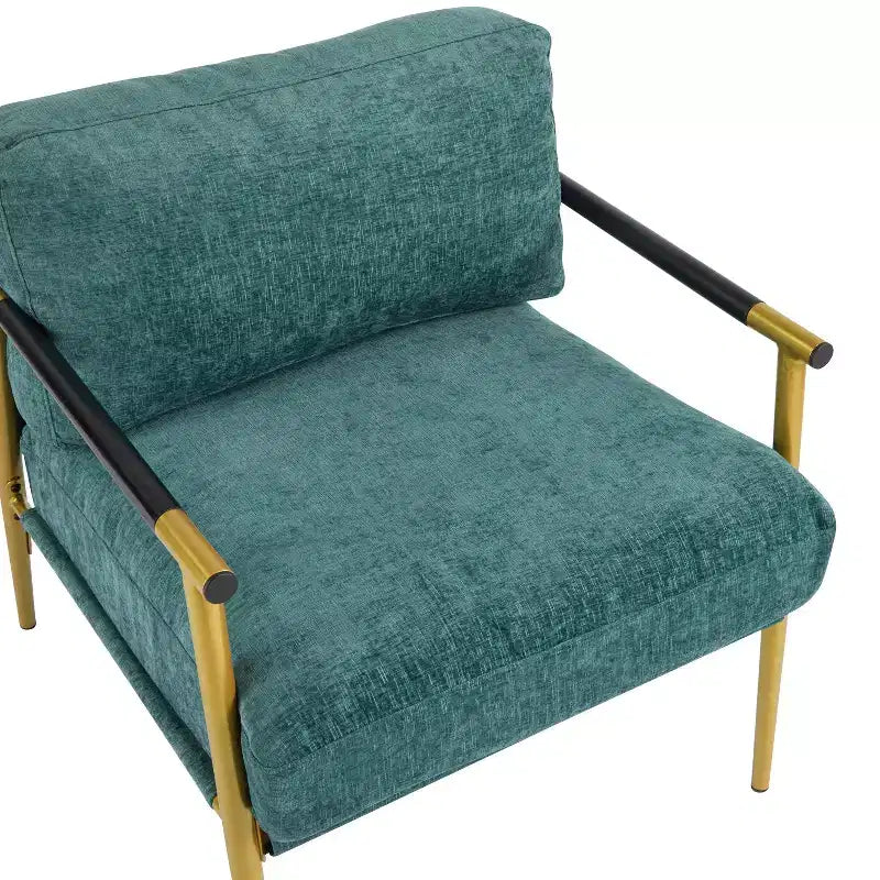 MAYEERTY 27.56 Modern Accent Chair, Plush Cushions Minimalist Metal Frame Wooden Armrest, Living Room Bedroom Office