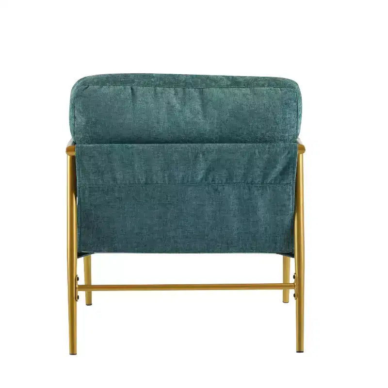 MAYEERTY 27.56 Modern Accent Chair, Plush Cushions Minimalist Metal Frame Wooden Armrest, Living Room Bedroom Office