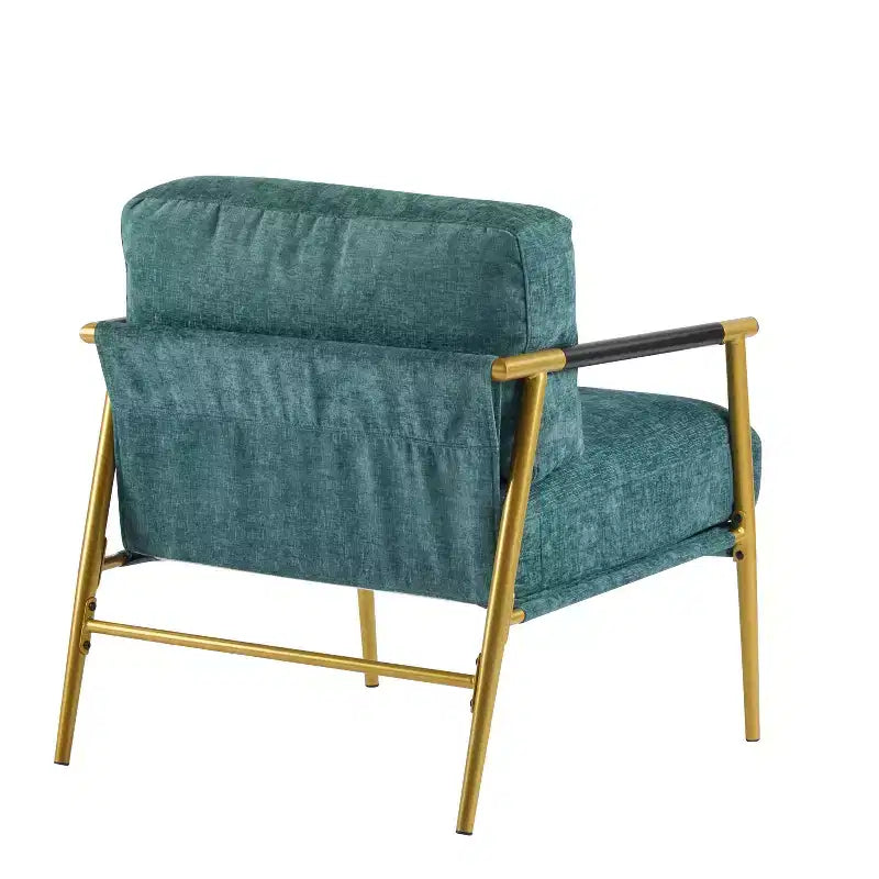 MAYEERTY 27.56 Modern Accent Chair, Plush Cushions Minimalist Metal Frame Wooden Armrest, Living Room Bedroom Office