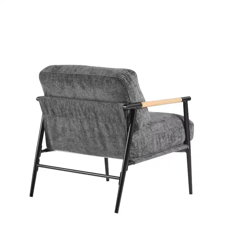 MAYEERTY 27.56 Modern Accent Chair, Plush Cushions Minimalist Metal Frame Wooden Armrest, Living Room Bedroom Office